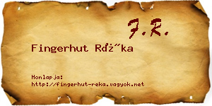 Fingerhut Réka névjegykártya