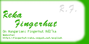 reka fingerhut business card